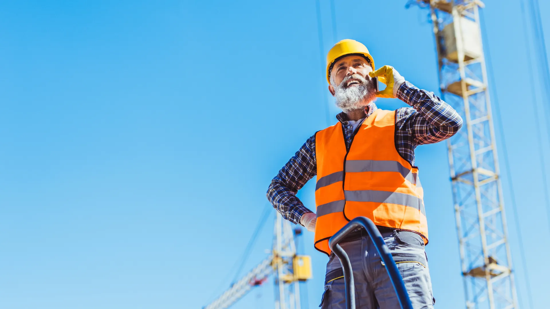 construction man on phone