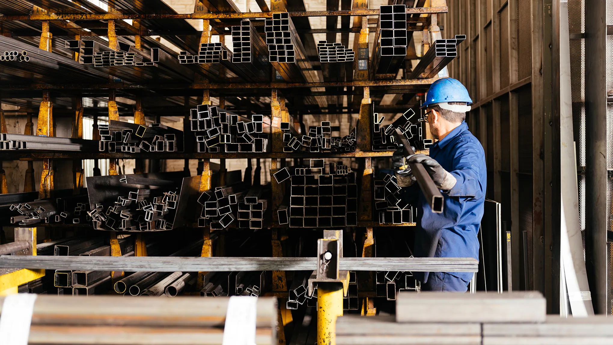 worker at vendor or supplier of metal materials